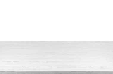 Empty clean wooden surface isolated on white