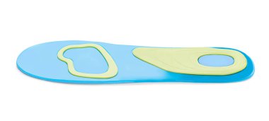 Light blue orthopedic insole isolated on white