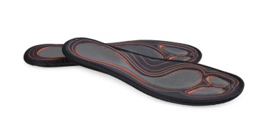 Orthopedic insoles for shoes on white background