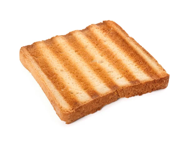 Шматочок Смачного Підсмаженого Хліба Ізольовано Білому — стокове фото