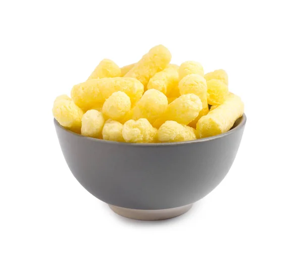 Bowl Sweet Corn Sticks Isolated White — 图库照片