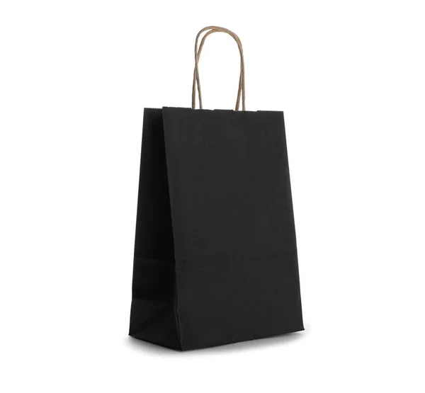 Blank Black Paper Bag White Background Space Design — Stock fotografie