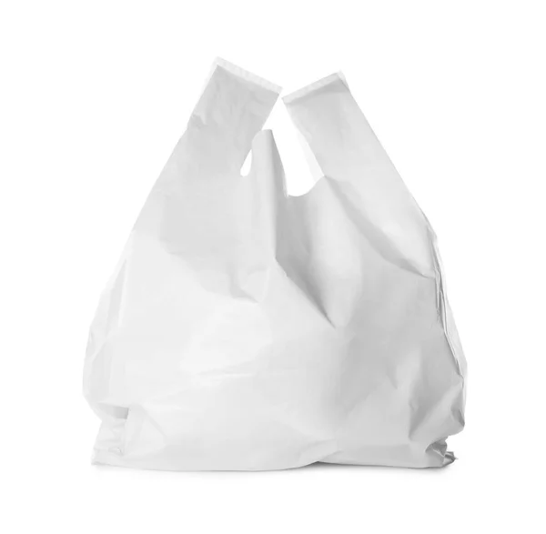 Blank Full Plastic Bag White Background — Stock Photo, Image