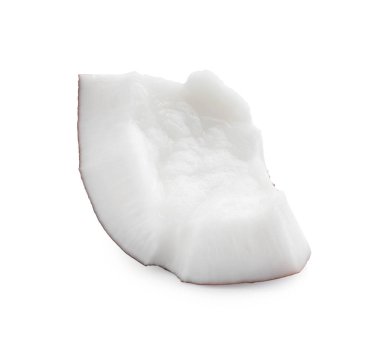 Piece of fresh ripe coconut isolated on white