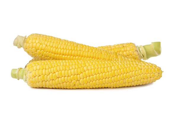 Tasty Fresh Corn Cobs Isolated White — 스톡 사진