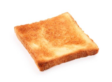 Slice of delicious toasted bread isolated on white