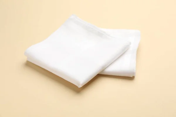 White Handkerchiefs Beige Background Stylish Accessory — Stok fotoğraf