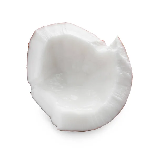 Piece Fresh Ripe Coconut Isolated White — 图库照片