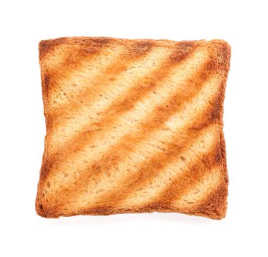 Slice of delicious toasted bread isolated on white