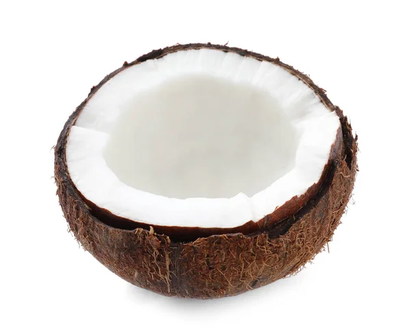 Half Ripe Coconut Isolated White — Foto Stock