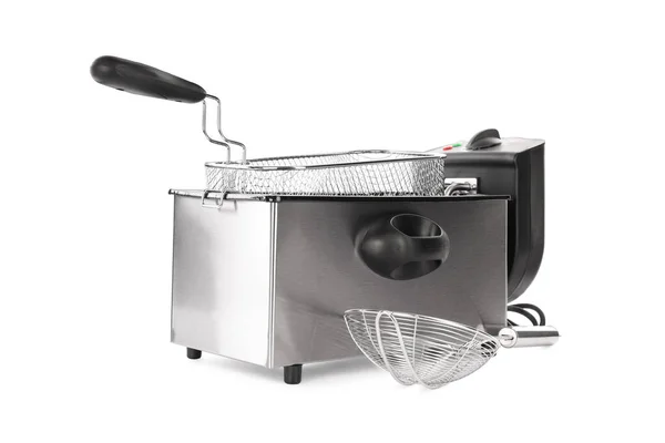 Modern Deep Fryer Baskets White Background Kitchen Device —  Fotos de Stock