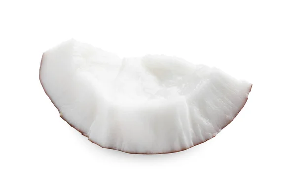 Шматок Свіжого Стиглого Кокосового Горіха Ізольовано Білому — стокове фото