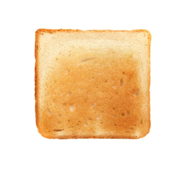 Slice Delicious Toasted Bread Isolated White — Foto de Stock
