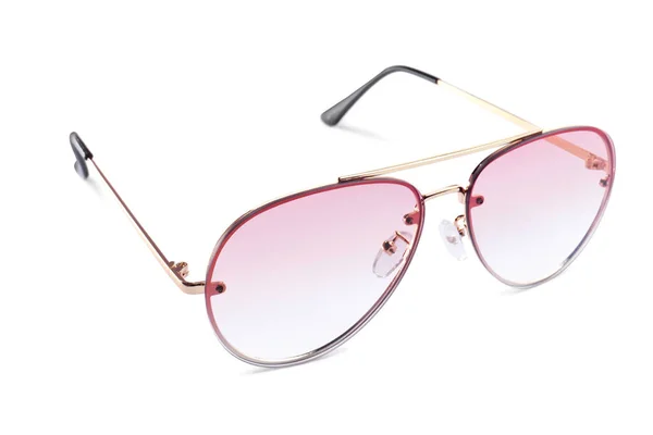New Stylish Sunglasses Isolated White Fashionable Accessory — Fotografia de Stock