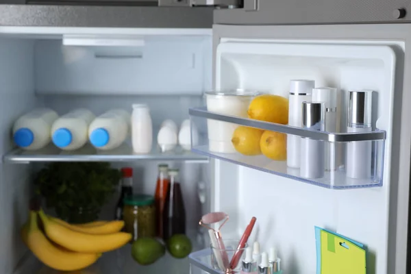 Storage Cosmetics Refrigerator Door Bins Next Groceries — Stock fotografie