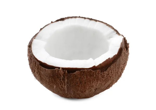 Half Ripe Coconut Isolated White — Stock fotografie