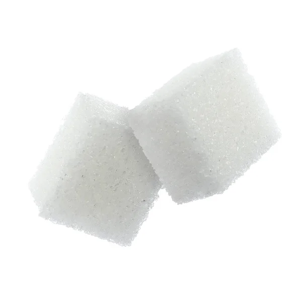Flying Cubes Sugar White Background — Stock Photo, Image