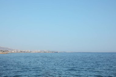 Picturesque seascape with coastline on sunny day