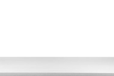 Empty clean wooden surface isolated on white