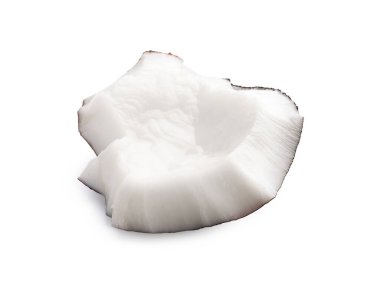 Piece of fresh ripe coconut isolated on white