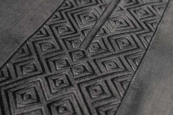 Black Shirt Beautiful Embroidery Design Background Closeup Ukrainian National Clothes — Zdjęcie stockowe