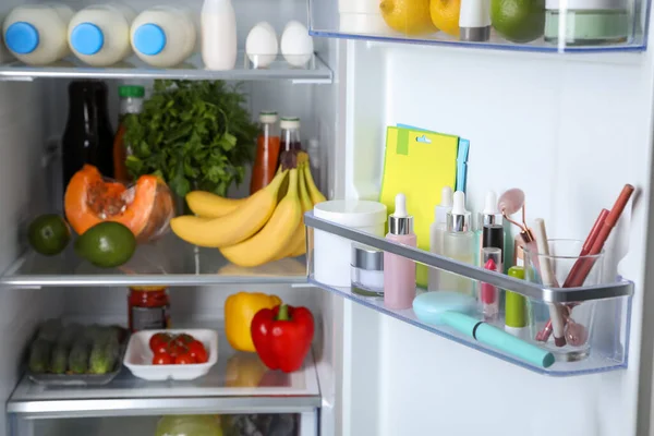 Storage Cosmetics Tools Refrigerator Door Bin Next Groceries — Foto de Stock