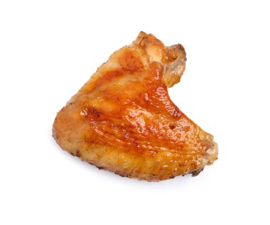 Delicious fried chicken wing isolated on white