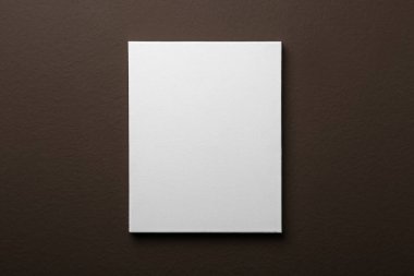 Blank canvas on brown wall. Space for design