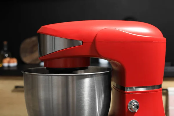 Modern stand mixer in kitchen, closeup. Home appliance