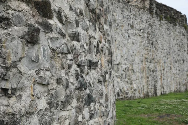 Grey Stone Wall Old Building Outdoors — Zdjęcie stockowe