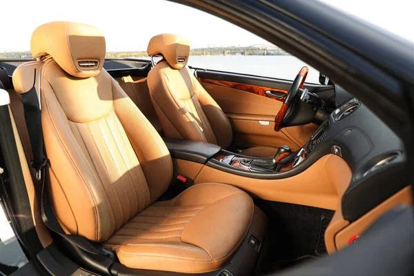 Closeup View Luxury Convertible Car Interior — Stock Photo, Image