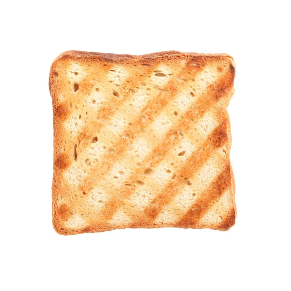 Slice Delicious Toasted Bread Isolated White — Stock fotografie