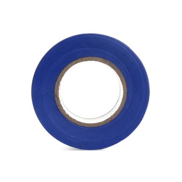 Reel Blue Insulating Tape Isolated White — Zdjęcie stockowe