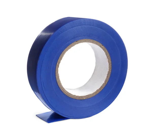 Reel Blue Insulating Tape Isolated White — Photo