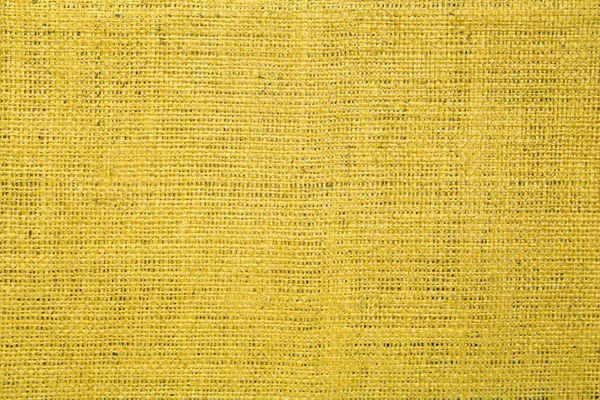 Texture Yellow Burlap Fabric Background Top View — Zdjęcie stockowe