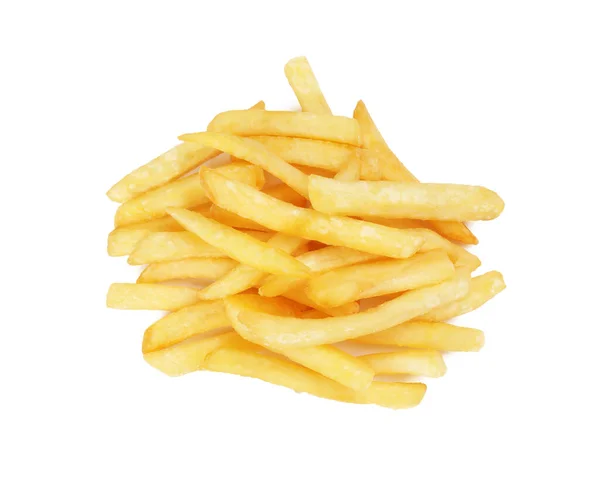 Delicious Fresh French Fries White Background Top View —  Fotos de Stock