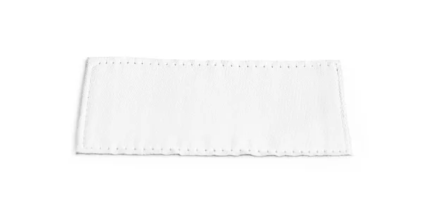 Blank Stylish Clothing Label Isolated White — Stockfoto
