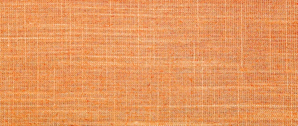 Texture Orange Burlap Fabric Background Top View Banner Design — Fotografia de Stock