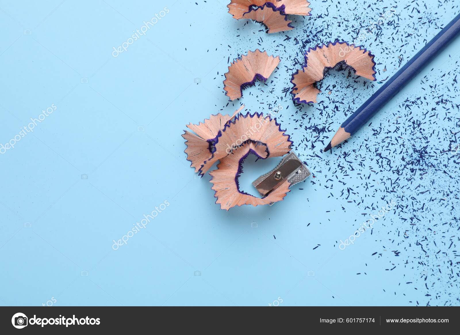 Pencil sharpener shavings top