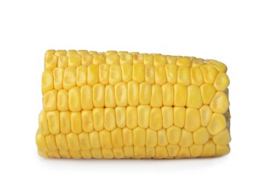 Piece of fresh corncob on white background