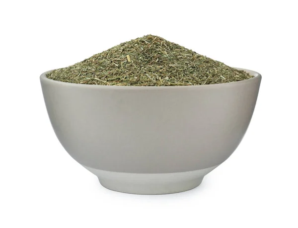 Bowl Aromatic Dry Dill White Background — Stock Photo, Image