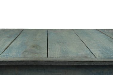 Boş ahşap yüzey beyaza izole edilmiş. Tasarım için model