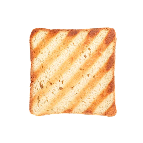 Slice Delicious Toasted Bread Isolated White — Stock fotografie