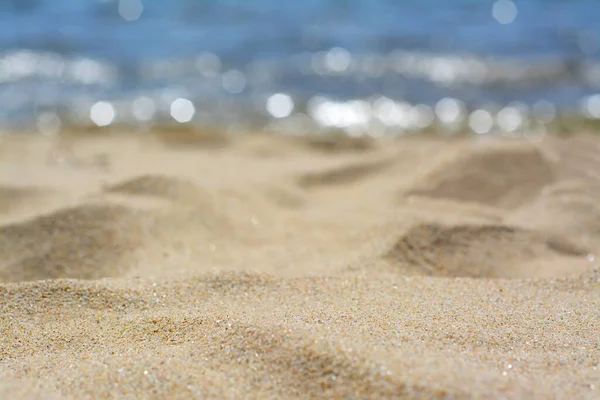 Sandy Beach Sea Sunny Day Closeup — 스톡 사진