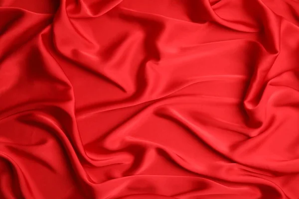 Texture Delicate Red Silk Background Top View — Stock Photo, Image