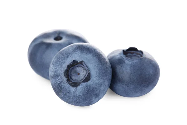 Tasty Ripe Fresh Blueberries White Background — стоковое фото