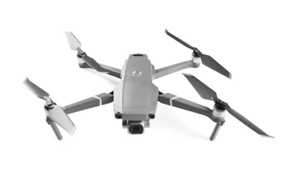 Drone Moderne Avec Caméra Isolée Sur Blanc — Photo