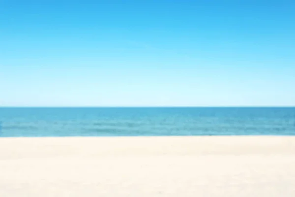Blurred View Sandy Beach Sea — Zdjęcie stockowe