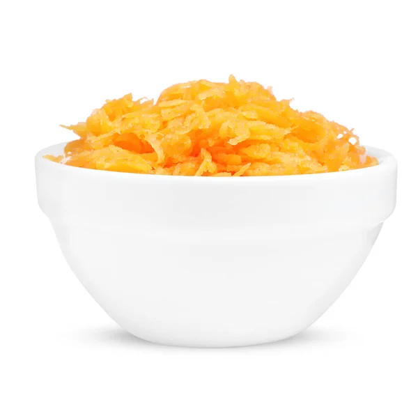 Fresh Grated Carrot Bowl Isolated White — 스톡 사진