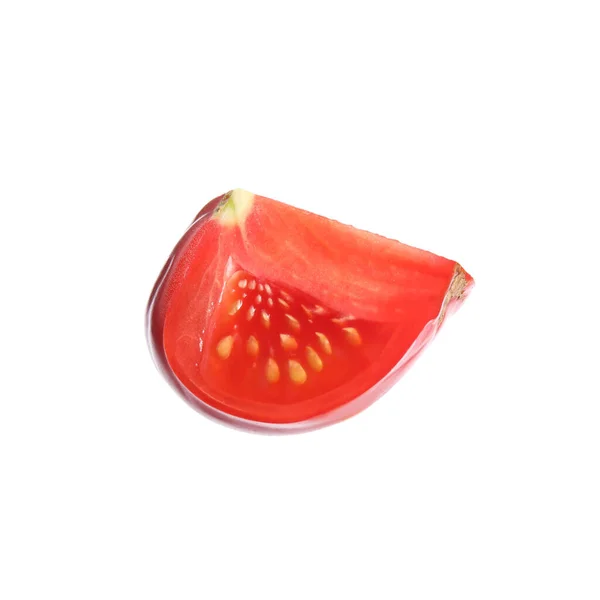 Piece Ripe Red Tomato White Background — Foto de Stock